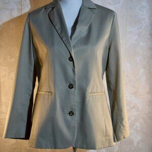L.L. Bean Size 6P Petite | Khaki Cotton Blend Blazer Jacket | Career Wear